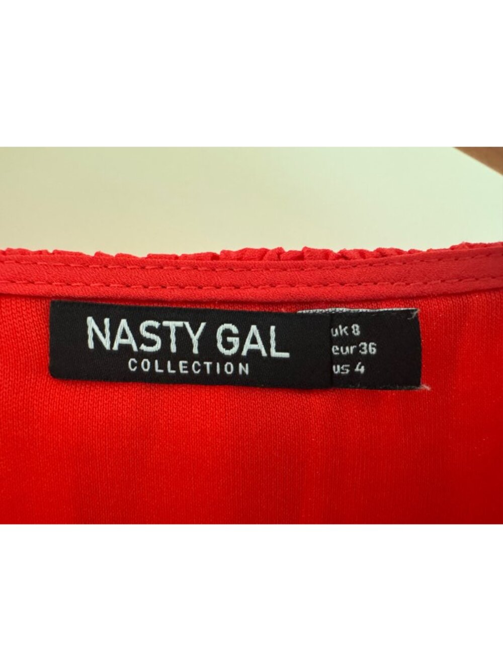 Nasty Gal Red-Orange Ruffle Plunging Pleated Midi Maxi Dress Size 4 Wedding - Picture 9 of 11